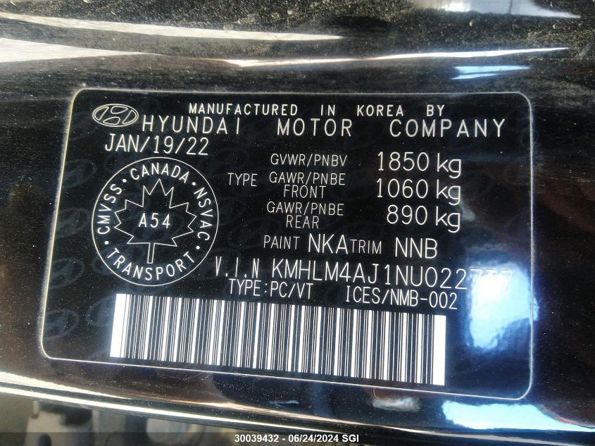 2022 Hyundai Elantra Blue VIN: KMHLM4AJ1NU022777 Lot: 30039432