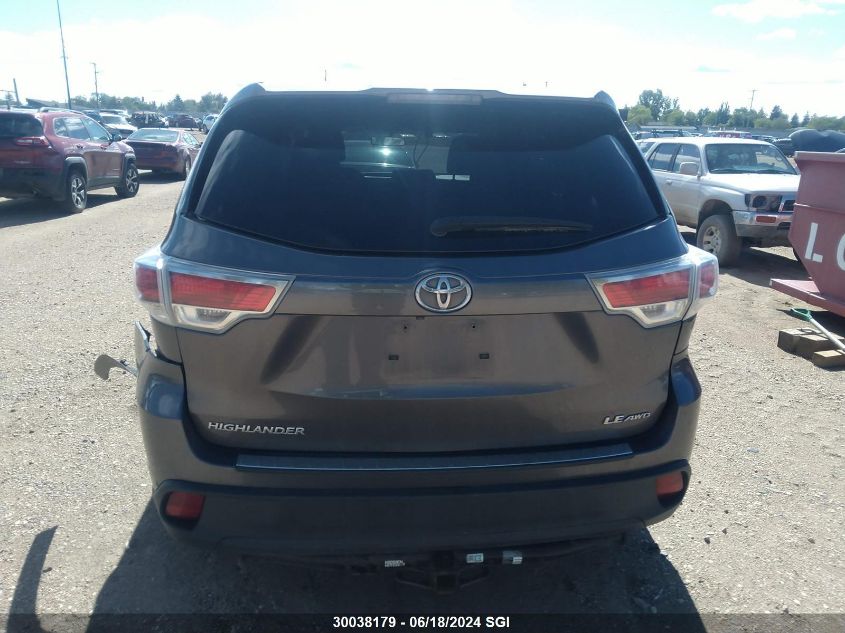 2015 Toyota Highlander Le/Le Plus VIN: 5TDBKRFH2FS109425 Lot: 30038179