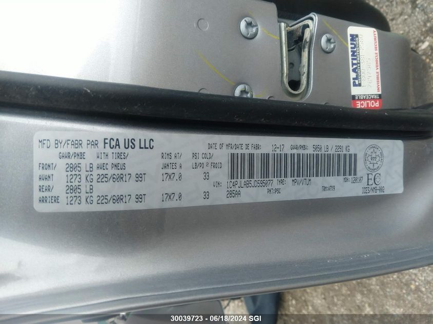 2018 Jeep Cherokee Sport VIN: 1C4PJLAB5JD595077 Lot: 30039723