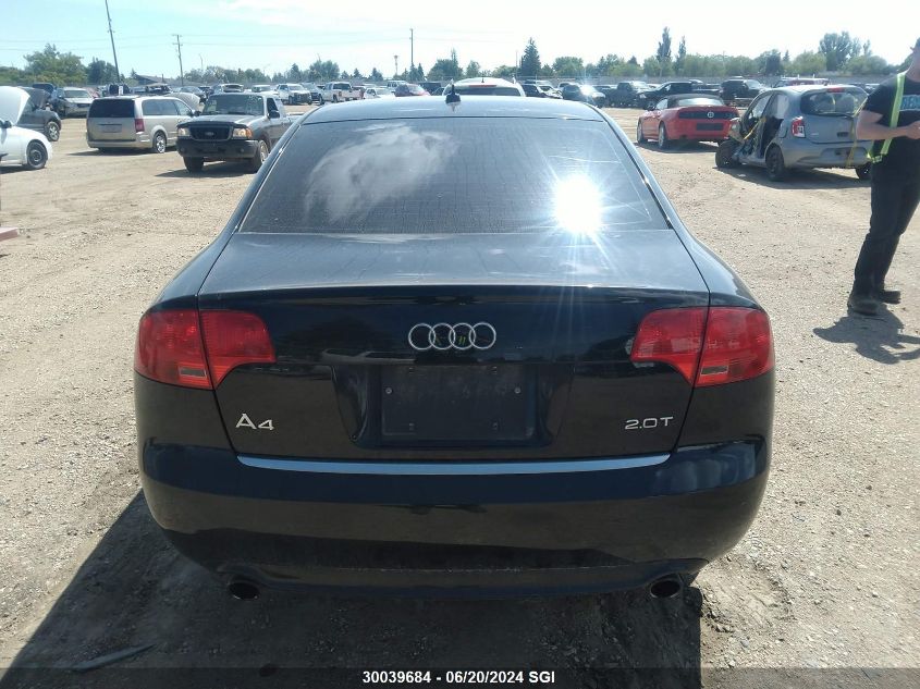 2008 Audi A4 2.0T VIN: WAUAF78E78A053776 Lot: 30039684