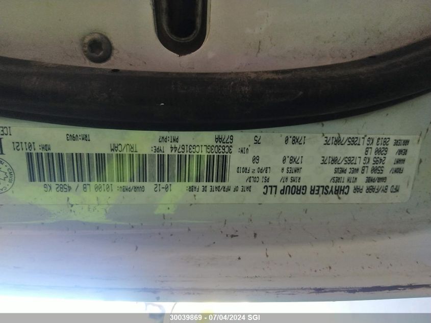 2012 Dodge Ram 3500 St VIN: 3C63D3GL1CG316744 Lot: 30039869