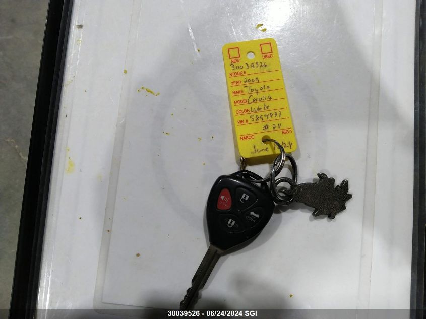 2009 Toyota Corolla S/Le/Xle VIN: 2T1BU40E89C042290 Lot: 30039526