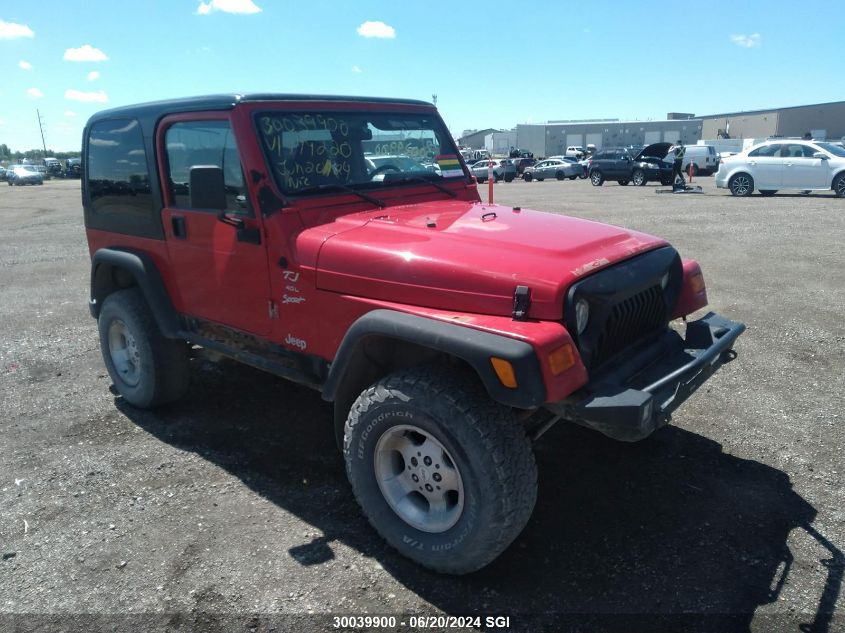 2000 Jeep Wrangler / Tj Sport VIN: 1J4FA49S5YP779220 Lot: 30039900