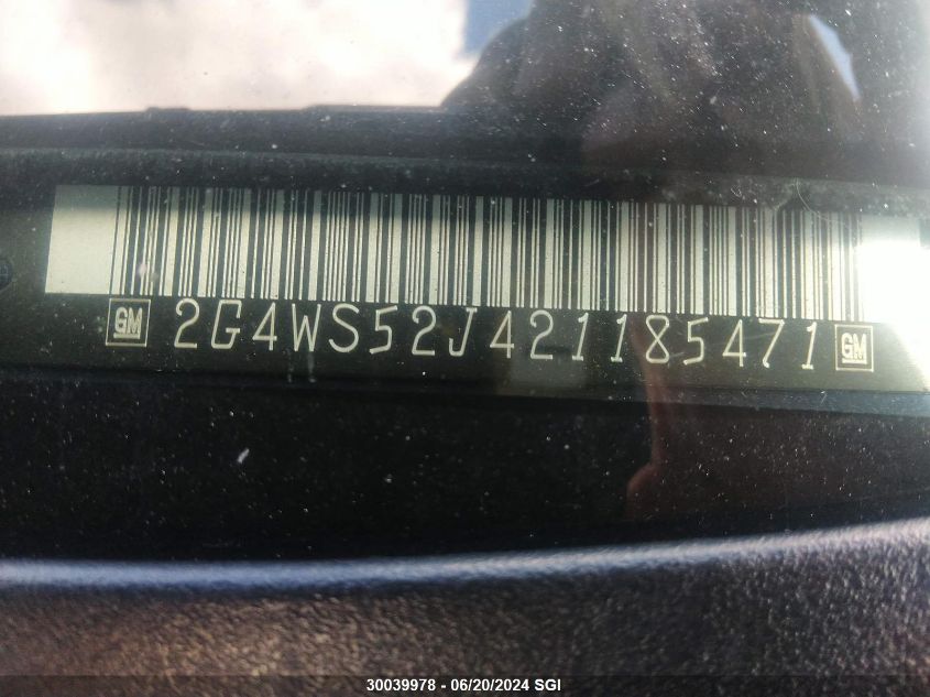 2002 Buick Century Custom VIN: 2G4WS52J421185471 Lot: 30039978