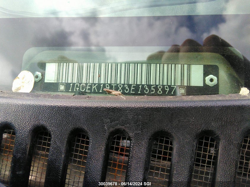 2003 Chevrolet Silverado K1500 VIN: 1GCEK19T83E135897 Lot: 30039678