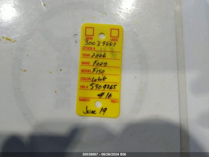 2006 Ford F150 VIN: 1FTRF12W56NA24383 Lot: 30039887