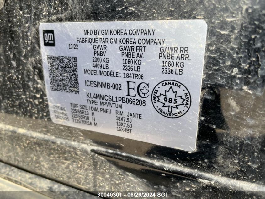 2023 Buick Encore Gx Preferred VIN: KL4MMCSL1PB066208 Lot: 30040301