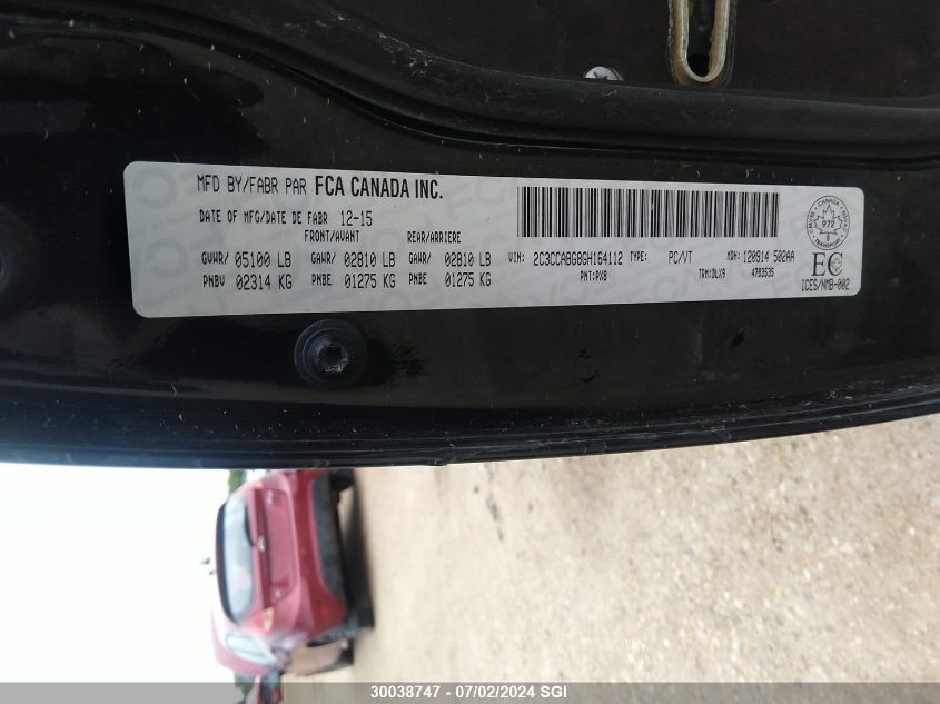 2016 Chrysler 300 S VIN: 2C3CCABG8GH164112 Lot: 30038747