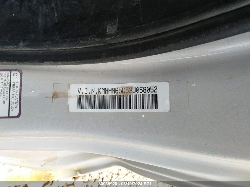 2003 Hyundai Tiburon Se VIN: KMHHN65D53U058052 Lot: 30039928