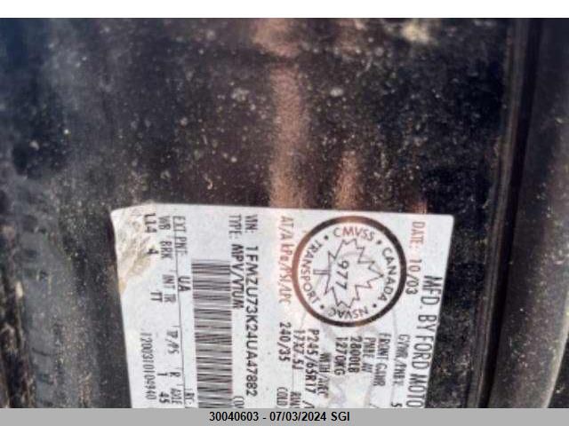 2004 Ford Explorer Xlt/Xlt Sport/Nbx VIN: 1FMZU73K24UA47882 Lot: 30040603