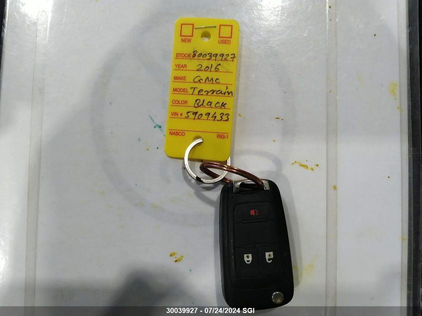 2016 GMC Terrain Sle VIN: 2GKFLSEK3G6175677 Lot: 30039927