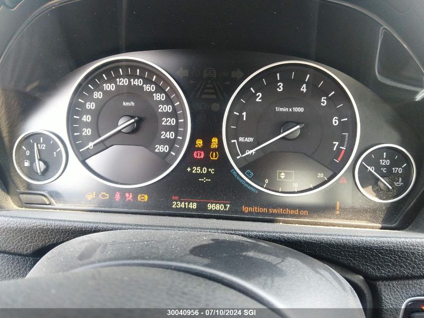 2012 BMW 320 I VIN: WBA3B1C57CF078262 Lot: 30040956