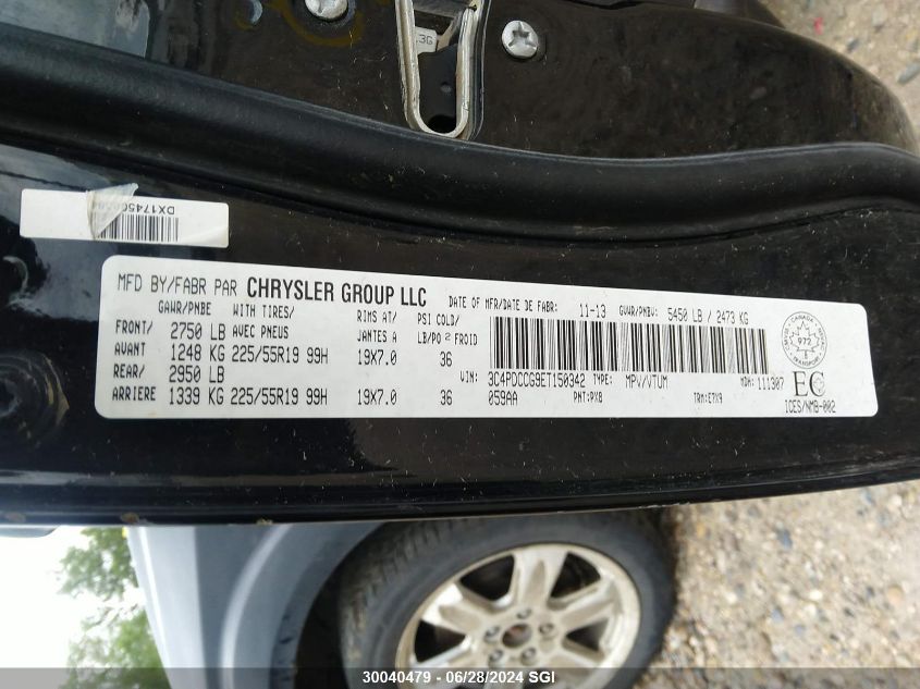 2014 Dodge Journey Sxt VIN: 3C4PDCCG9ET150342 Lot: 30040479