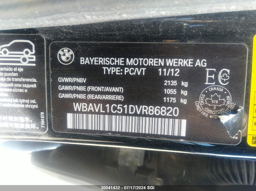 WBAVL1C51DVR86820 2013 BMW X1 xDrive28I