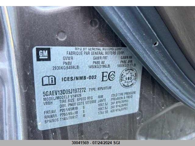 2009 Buick Enclave Cx VIN: 5GAEV13D09J197272 Lot: 30041569