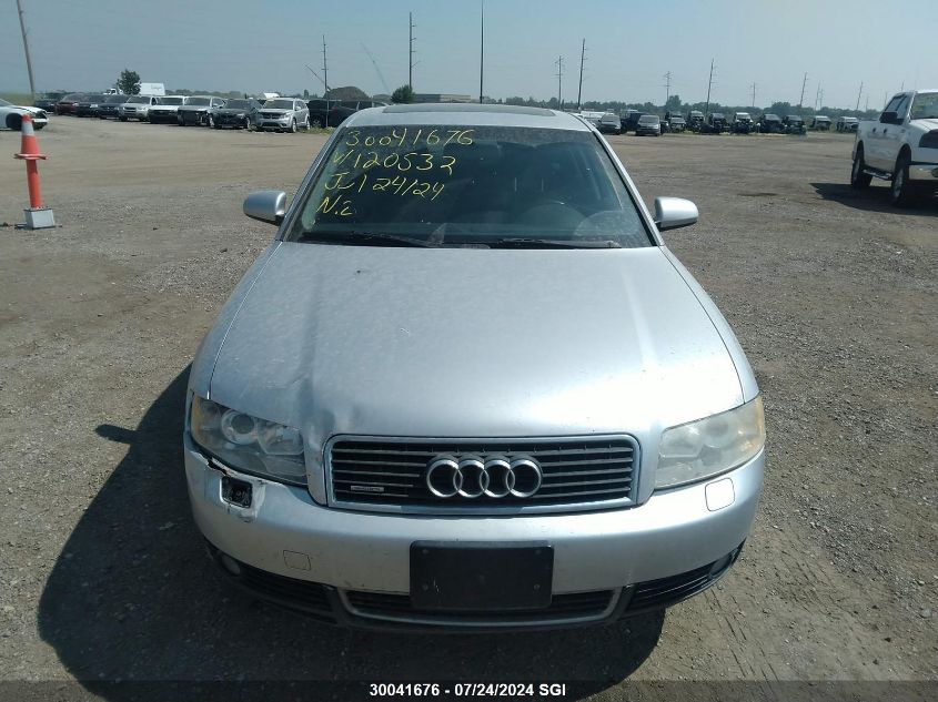 2003 Audi A4 1.8T Quattro VIN: WAULC68E23A120532 Lot: 30041676