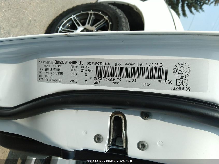 2015 Ram 1500 Sport VIN: 1C6RR7MT9FS519286 Lot: 30041463