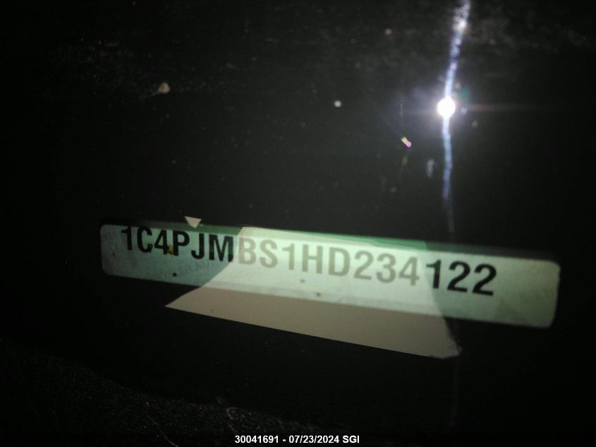 2017 Jeep Cherokee Trailhawk VIN: 1C4PJMBS1HD234122 Lot: 30041691