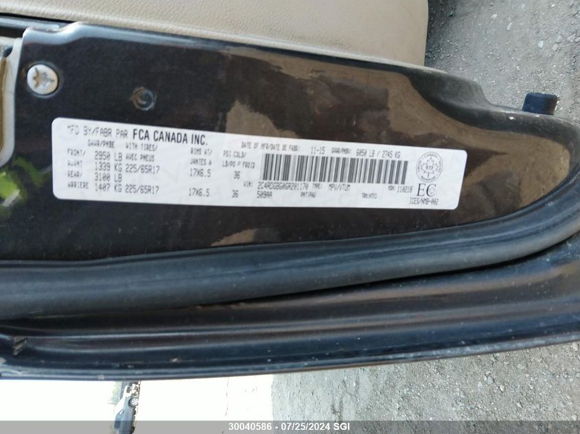 2016 Dodge Grand Caravan Se VIN: 2C4RDGBG0GR201170 Lot: 30040586