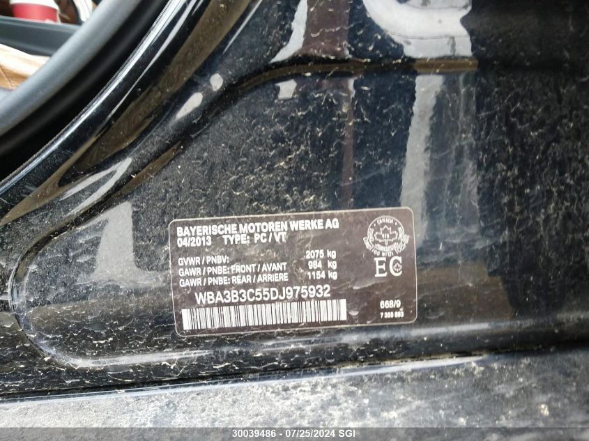 2013 BMW 328 Xi VIN: WBA3B3C55DJ975932 Lot: 30039486