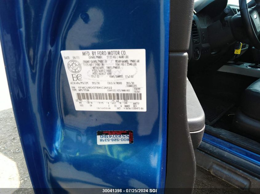 2011 Ford Escape Xlt VIN: 1FMCU9DG7BKC26522 Lot: 30041398