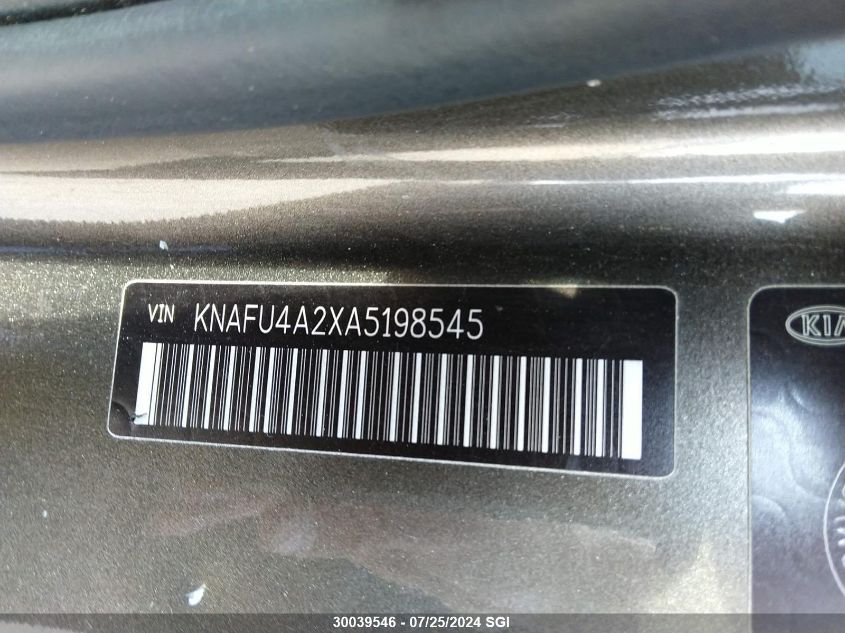 2010 Kia Forte Ex VIN: KNAFU4A2XA5198545 Lot: 30039546