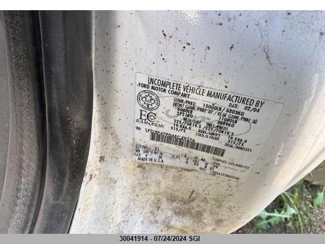 2004 Ford F450 Super Duty VIN: 1FDXF47P04EC49376 Lot: 30041914