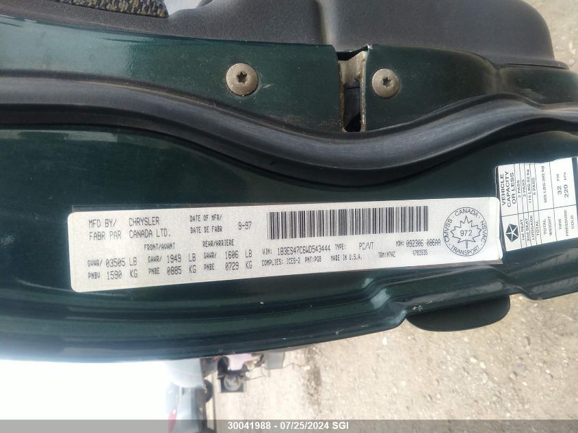 1998 Dodge Neon Highline/Sport/Le VIN: 1B3ES47C6WD543444 Lot: 30041988