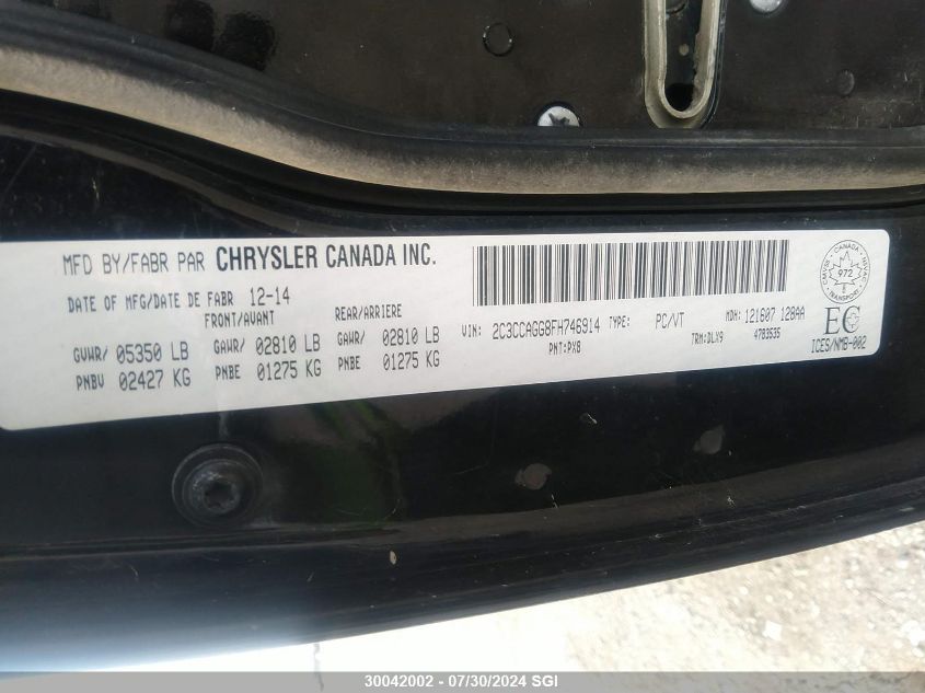 2015 Chrysler 300 S VIN: 2C3CCAGG8FH746914 Lot: 30042002