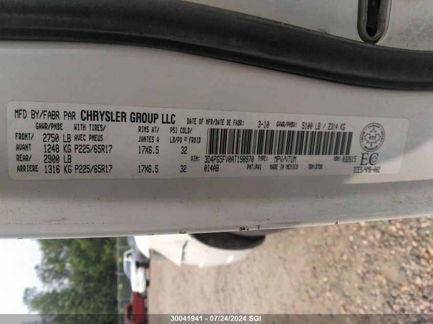 2010 Dodge Journey Sxt VIN: 3D4PG5FV0AT198970 Lot: 30041941