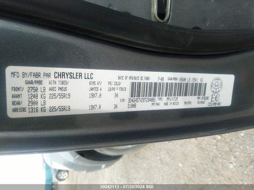 2009 Dodge Journey Sxt VIN: 3D4GH57V29T234083 Lot: 30042113