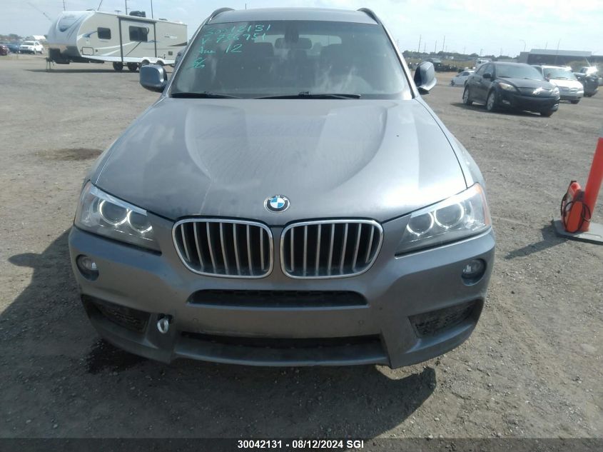 2012 BMW X3 xDrive35I VIN: 5UXWX7C56CL736951 Lot: 30042131