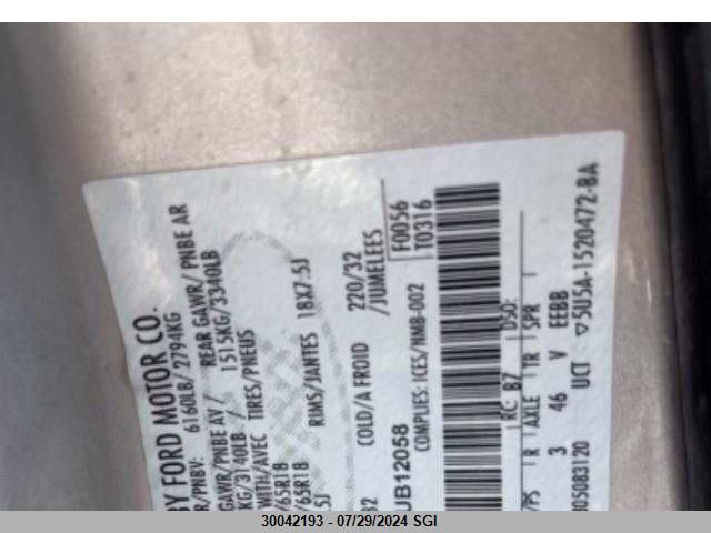 2008 Ford Explorer Sport Trac Limited VIN: 1FMEU53EX8UB12058 Lot: 30042193