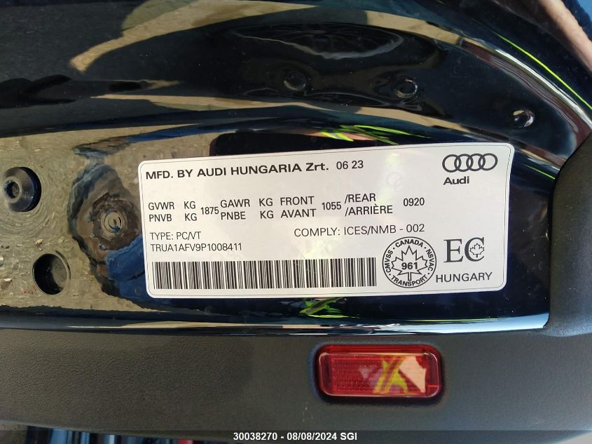 2023 Audi Tts VIN: TRUA1AFV9P1008411 Lot: 30038270
