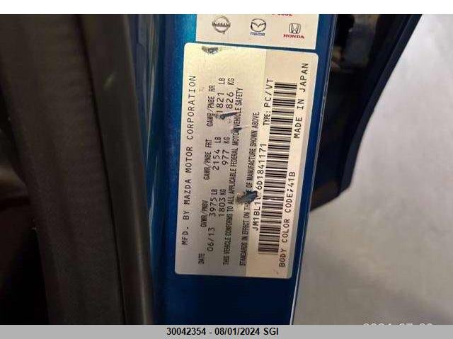 2013 Mazda 3 I VIN: JM1BL1V76D1841171 Lot: 30042354