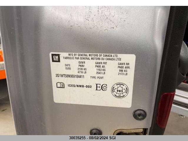 2006 Chevrolet Impala Lt VIN: 2G1WT58N969184411 Lot: 30039255