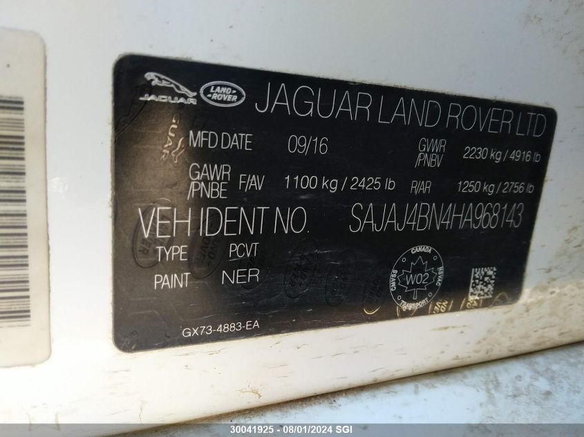 2017 Jaguar Xe Premium VIN: SAJAJ4BN4HA968143 Lot: 30041925