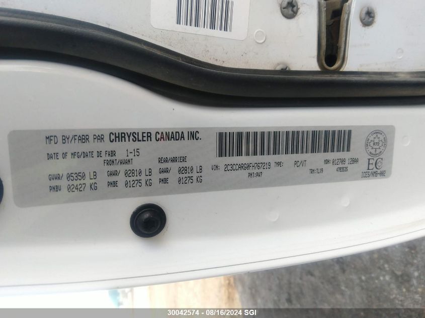 2015 Chrysler 300 Limited VIN: 2C3CCARG0FH767219 Lot: 30042574