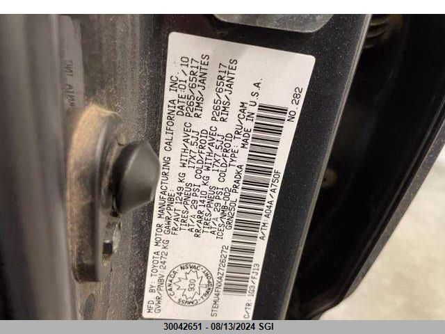 2010 Toyota Tacoma Double Cab Long Bed VIN: 5TEMU4FNXAZ726272 Lot: 30042651
