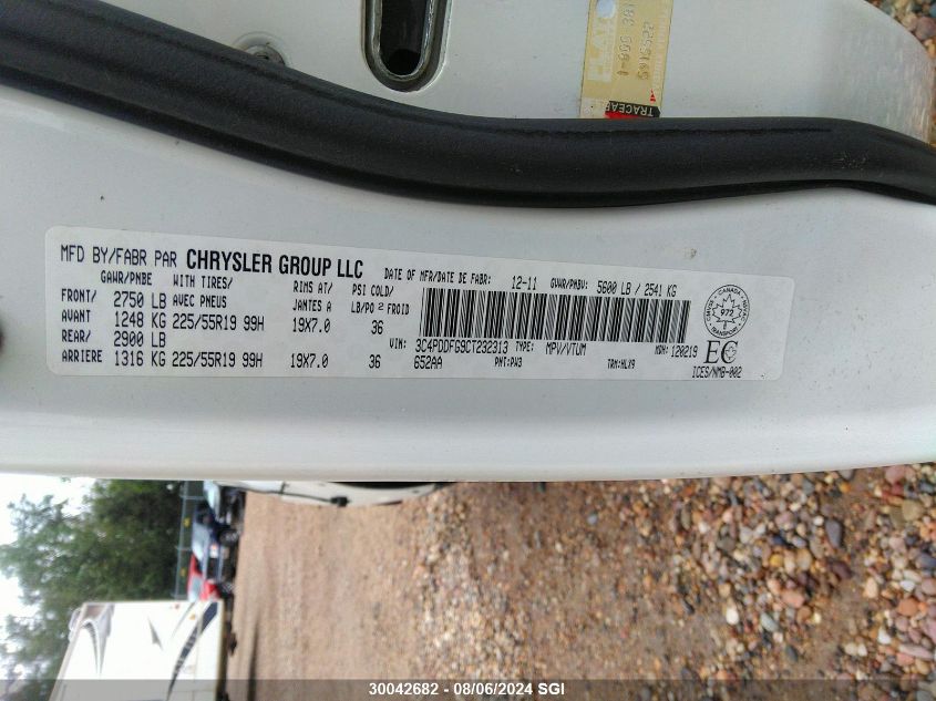 2012 Dodge Journey R/T VIN: 3C4PDDFG9CT232313 Lot: 30042682