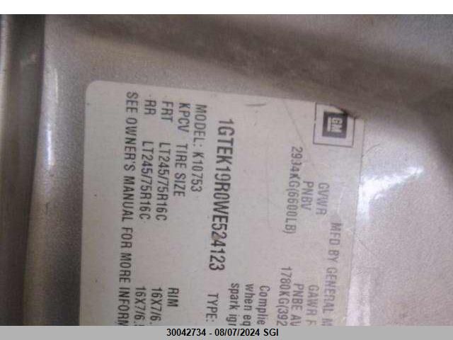 1998 GMC Sierra K1500 VIN: 1GTEK19R0WE524123 Lot: 30042734