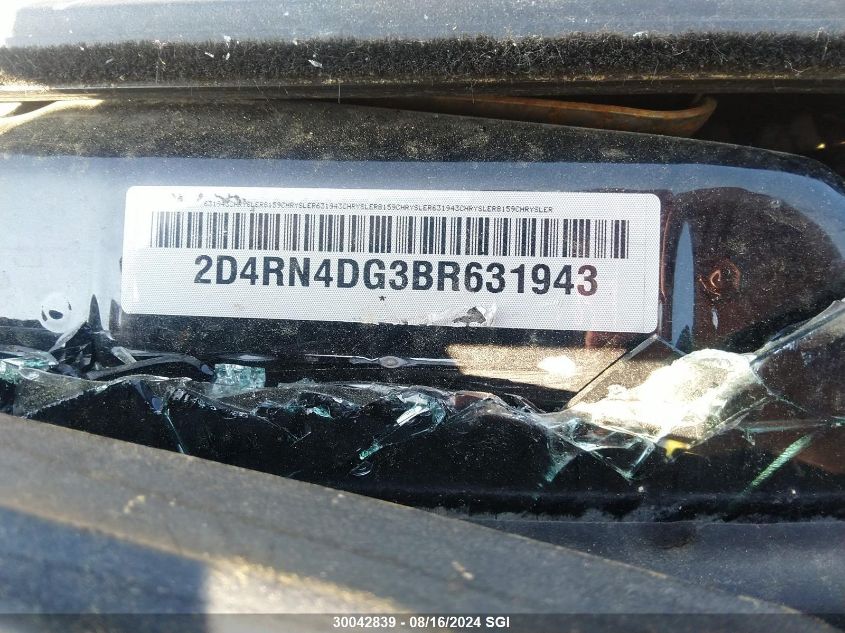 2011 Dodge Grand Caravan Express VIN: 2D4RN4DG3BR631943 Lot: 30042839