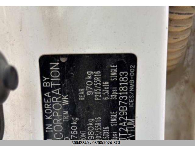 2011 Kia Soul +/!/Sport VIN: KNDJT2A29B7318183 Lot: 30042840