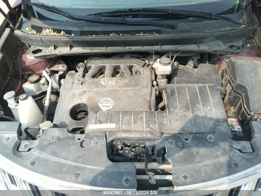 2009 Nissan Murano S/Sl/Le VIN: JN8AZ18W09W202408 Lot: 30042963