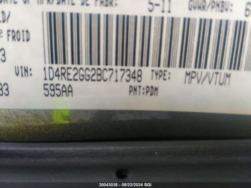 2011 Dodge Durango Express VIN: 1D4RE2GG2BC717348 Lot: 30043038