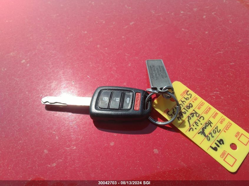 2020 Honda Civic Lx VIN: 2HGFC2F58LH001964 Lot: 30042703