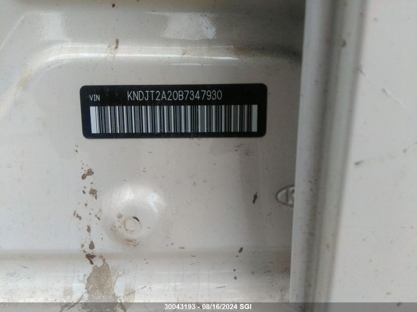 2011 Kia Soul +/!/Sport VIN: KNDJT2A20B7347930 Lot: 30043193