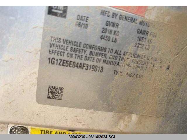 2010 Chevrolet Malibu Ltz VIN: 1G1ZE5E04AF319813 Lot: 30043236