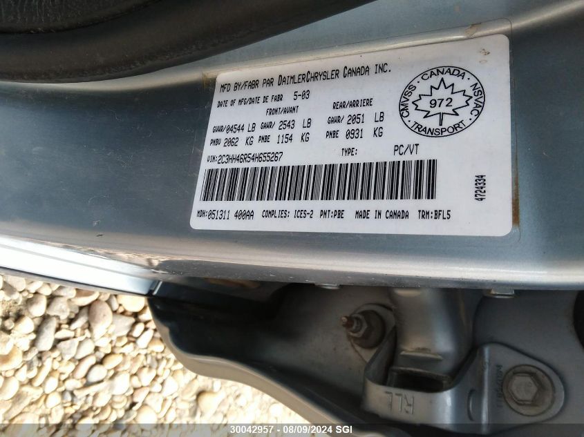 2004 Chrysler Intrepid Se VIN: 2C3HH46R54H655267 Lot: 30042957