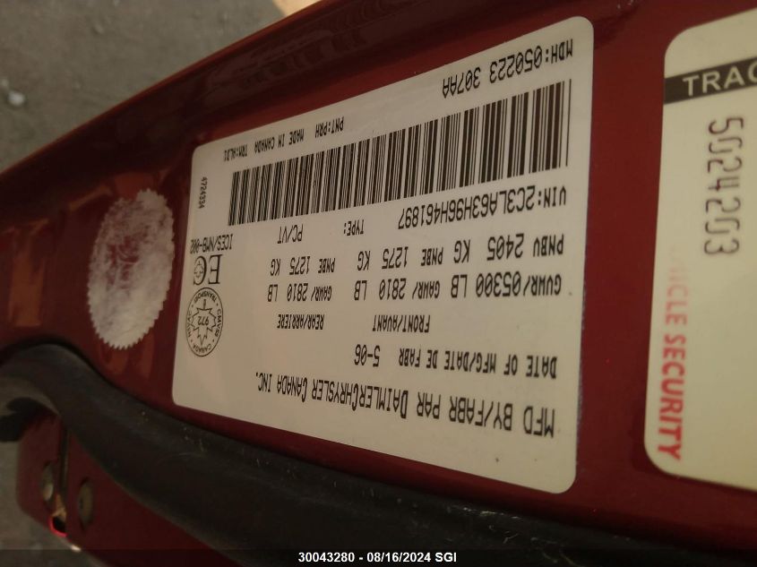 2006 Chrysler 300C VIN: 2C3LA63H96H461897 Lot: 30043280